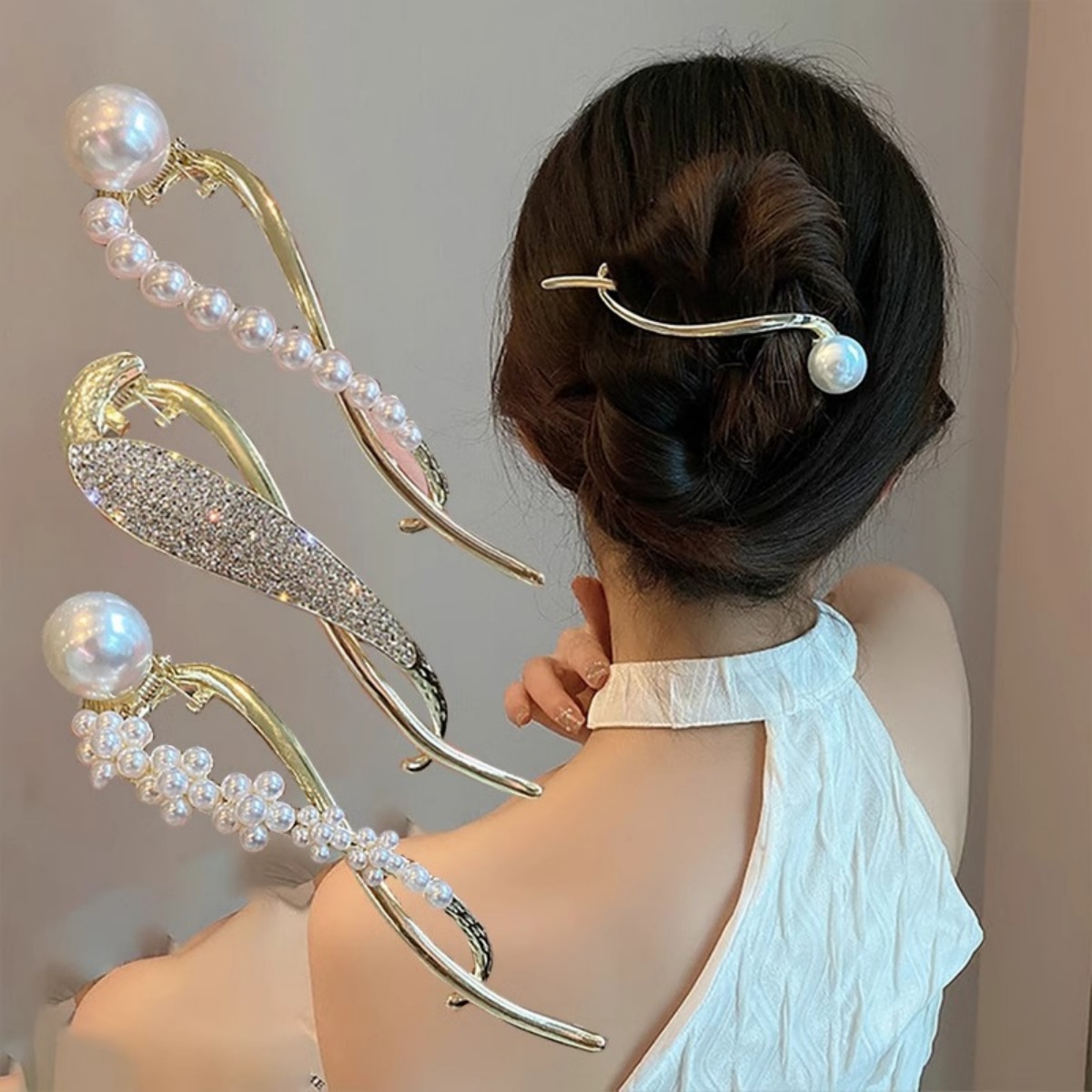 エレガントなグリッターパールヘアクリップ レディース トレン - Korean Lifestyle & Kids Boutique のレビューと価格