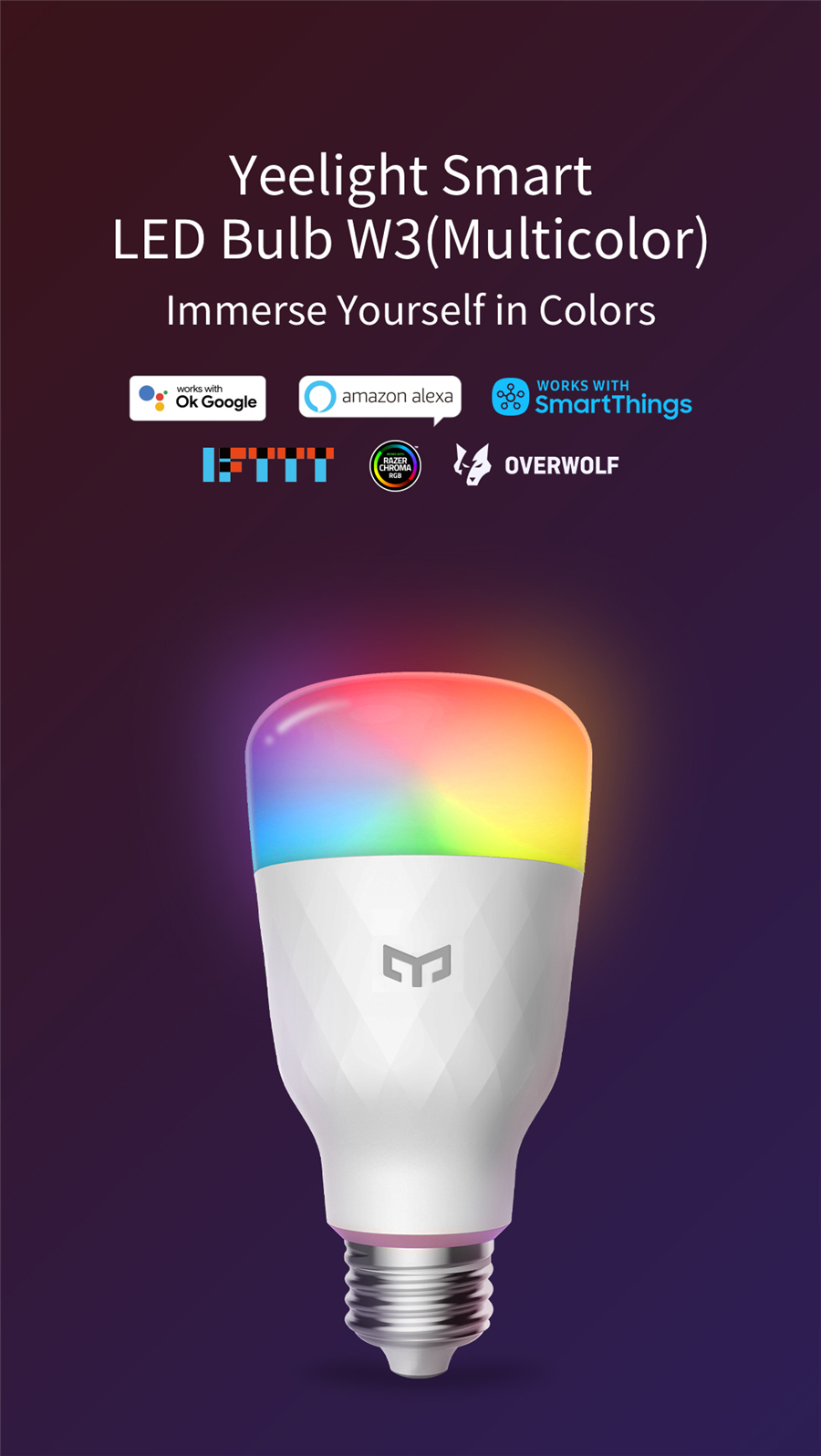 Yeelight スマート LED 電球 W3 E26 カラ - Yeelight Light Smart Bulb のレビューと価格